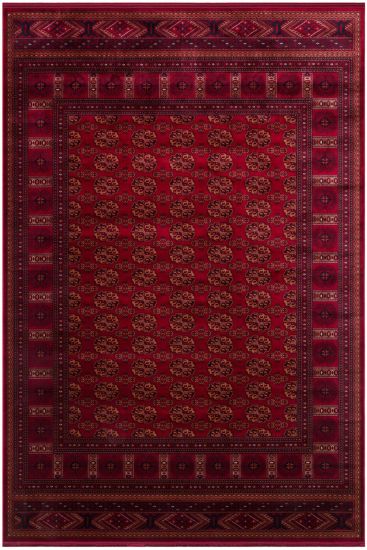 Efsun85 Red Copper Patterned Bordered Indoor Rug