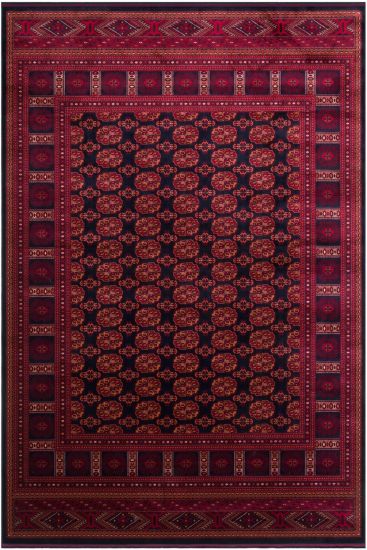 Efsun85 Red Black Modern Patterned Bedroom Rug