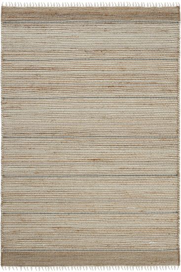 Vimptal Brown Cream Plain Stripes Outdoor Area Rug