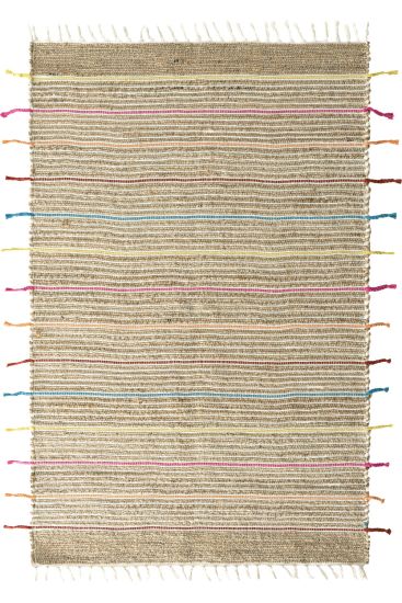 Vimptal Plain Stripes Brown Multicolour Outdoor Area Rug