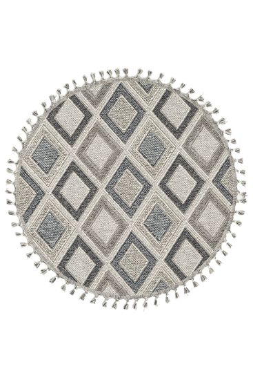 Breptis Grey Cream Modern Geometric Bedroom Rug
