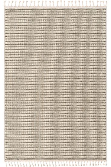 Eltipa Cream Grey Modern Stripes Area Rug