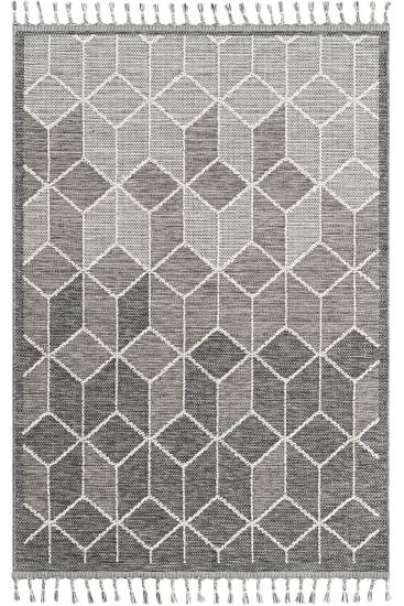 Eltipa Grey White Modern Geometric Area Rug