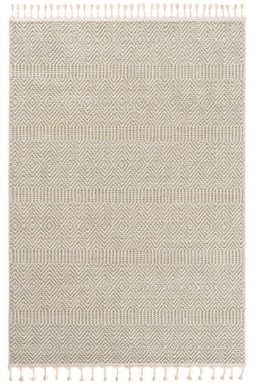 Eltipa Beige Chevron Bohemian Living Room Rug