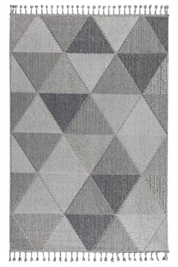 Breptis Grey Charcoal Geometric Area Rug