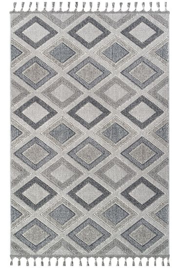 Breptis Geometric Grey Charcoal Area Rug