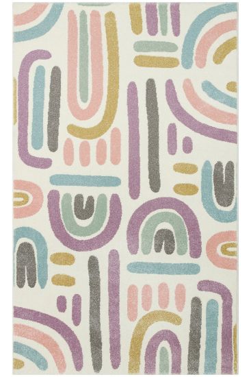 Cooptik Cream Multicolour Kids Bedroom Rug