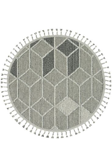 Eltipa Grey Geometric Bedroom Rug