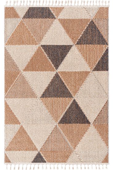 Breptis Copper Beige Modern Geometric Area Rug