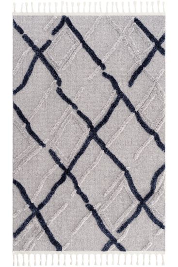 Paltino Grey Charcoal Modern Patterned Living Room Rug