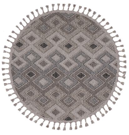 Bristley Brown Aztec Round Rug