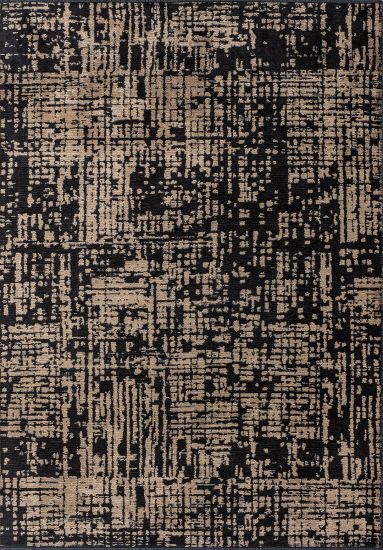 Sable Beige & Black Abstract Area Rug