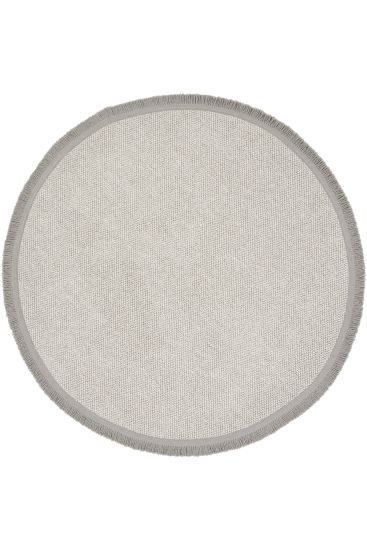 Mikasa85 Beige Grey Plain Bordered Living Room Rug