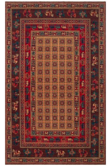 Mardin85 Multicolour Patterned Bordered Living Room Rug