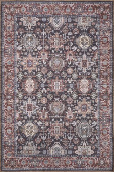 Baskili Multicolour Modern Persian & Oriental Living Room Rug