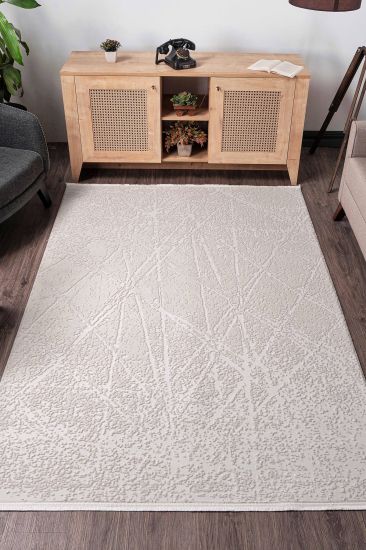 Delora Beige Abstract Area Rug