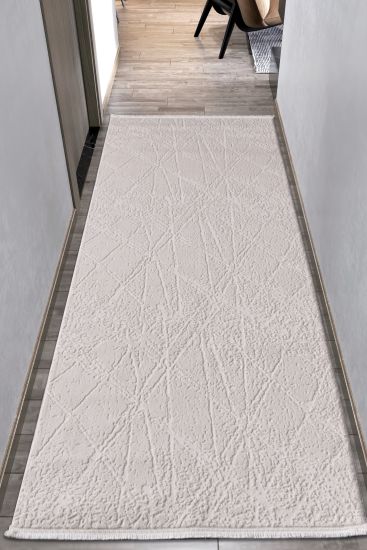 Delora Beige Abstract Runner Rug