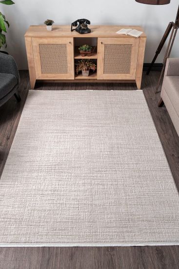 Delora Beige Abstract Living Room Rug