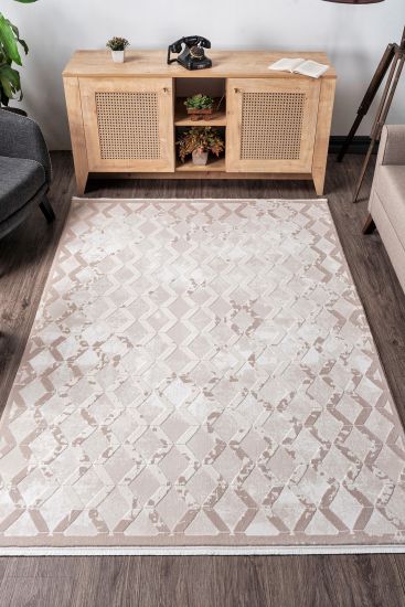 Delora Cream Geometric Area Rug