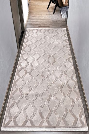 Delora Cream Geometric Runner Rug