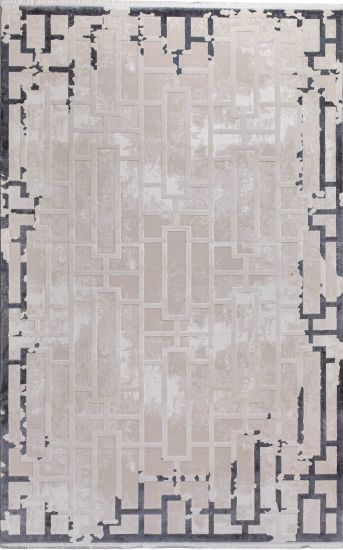 Delora Beige Geometric Runner Rug