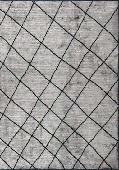 Ember Grey & Black Geometric Area Rug