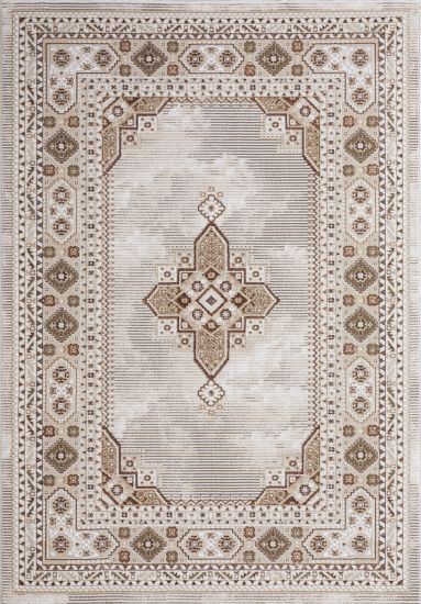 Bravura Beige Cream Modern Persian & Oriental Bedroom Rug