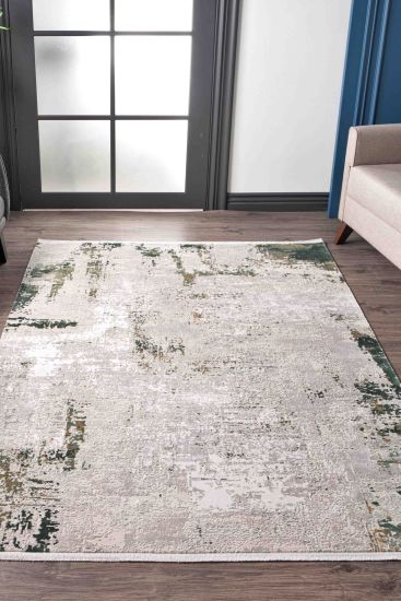 Galleria Cream Green Abstract Living Room Rug
