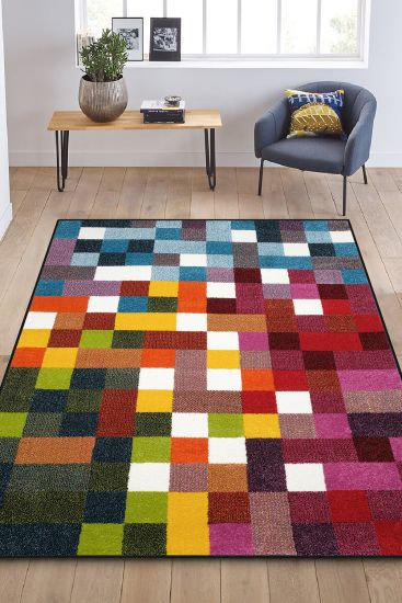 Geo Multicolour Patchwork Rug