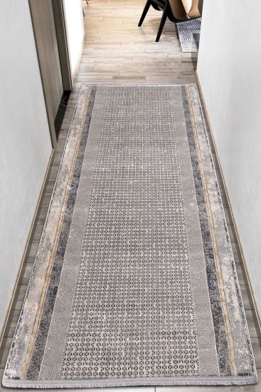 Gravitas Charcoal Bordered Runner Rug
