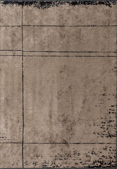 Saffron Brown & Black Abstract Outdoor Rug