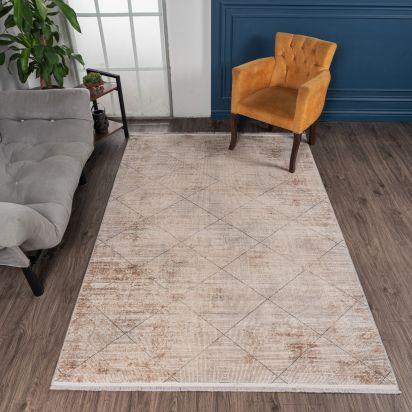 Gravitas Cream Aztec Trellis Living Room Rug