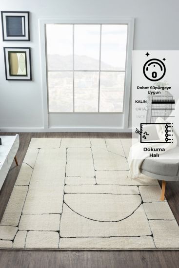 Juno Cream Geometric Scandi Rug