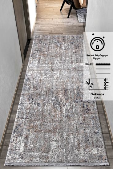 Leto Grey Abstract Runner Rug