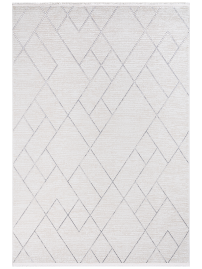 Moonlia Grey Geometric Bedroom Rug