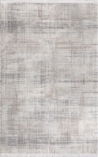 Leto Cream Distressed Trellis Rug