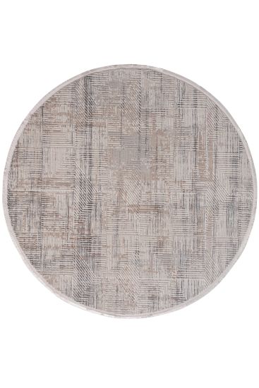 Leto Cream Distressed Trellis Round Rug