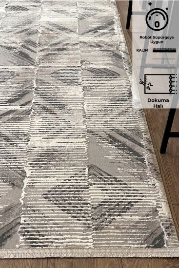 Leto Grey Distressed Trellis Runner Rug