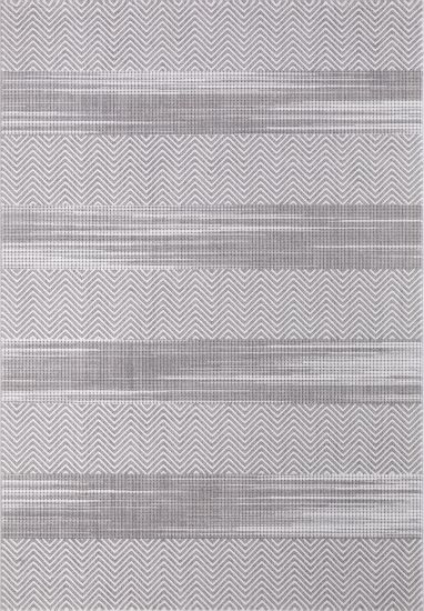 Nuvica Grey Cream Chevron Aztec Area Rug
