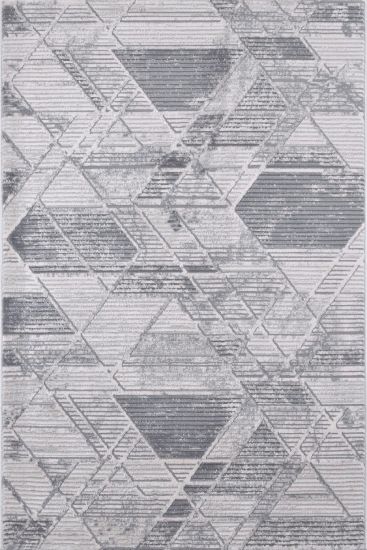 Moratta Grey Distressed Geometric Rug