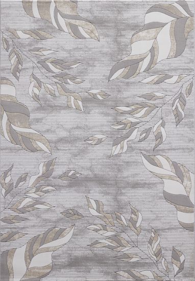 Quenari Grey Cream Floral Area Rug