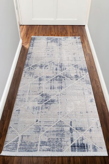 Nostalgia Cream Charcoal Geometric Scandi Runner Rug