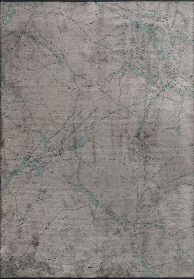 Green & Grey Abstract Rivulet Outdoor Rug