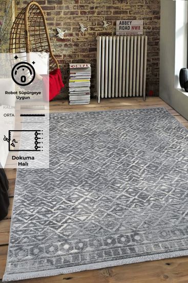 Nova Grey Aztec Trellis Rug