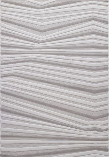 Virelle Cream Grey Modern Geometric Area Rug