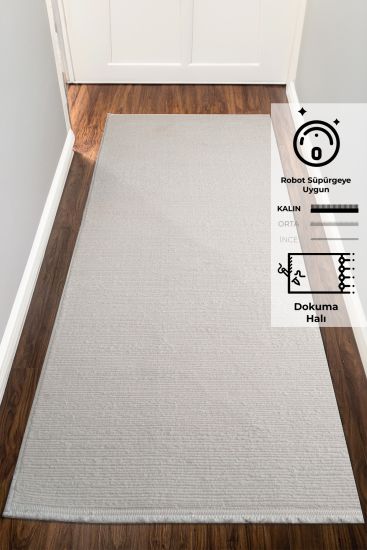 Cream Plain Paragon Runner Rug