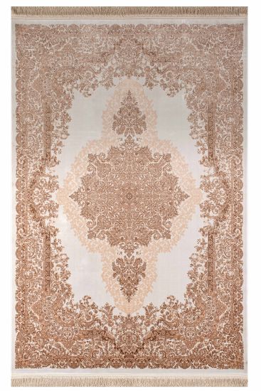 Silver Cream Brown Persian Oriental Rug
