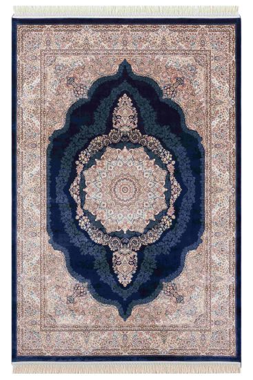 Silver Copper Blue Persian Oriental Rug