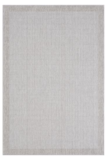 Sirius Grey Cream Bordered Outdoor Flatweave Rug