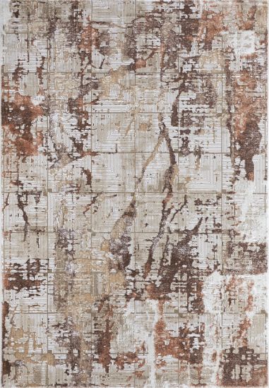 Luxara Beige Brown Modern Abstract Living Room Rug